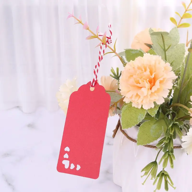 

100pcs Heart Kraft Paper Gift Hang Tags Wedding Party Favor Label Price Cards