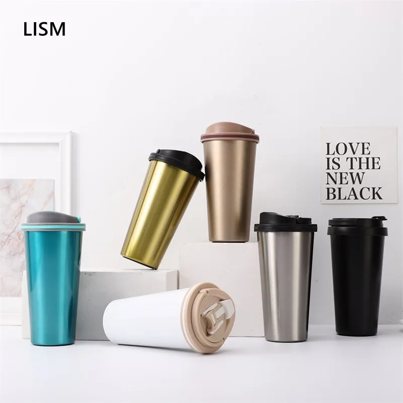 

Lism Premium Travel Coffee Mug Stainless Steel Thermos Tumbler Cups Vacuum Flask Thermo Water Bottle Tea Mug Thermocup