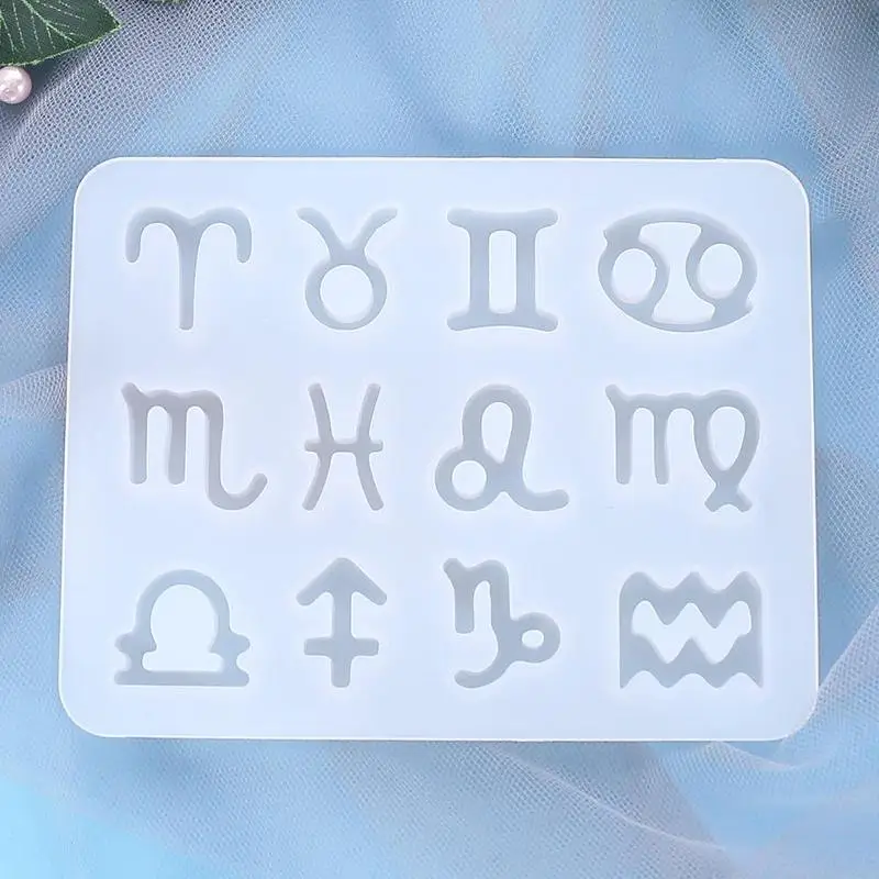 

12 Constellation UV Resin Epoxy Pendant Mould DIY Handmade Jewelry Keychain Jewelry Accessories Mould G5Z0