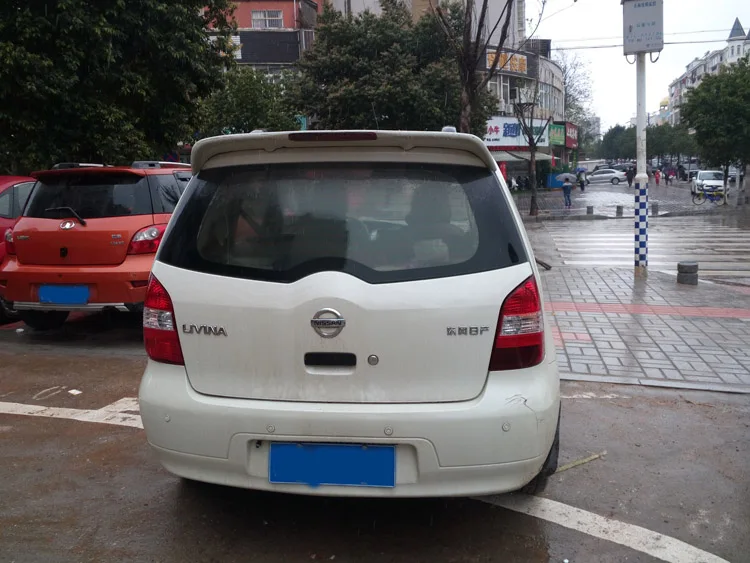 Для LIVINA NOTE спойлер 2006 2013 Nissan LED STLY ABS пластик Материал заднее крыло автомобиля Цвет