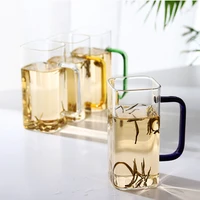 milk square handle glass cup oatmeal cup breakfast cup high temperature coffee cup