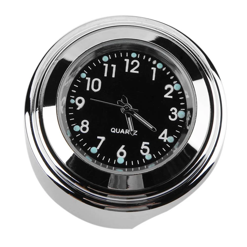 

Motorcycle Clock Aluminum Dustproof Universal Aluminum Alloy Motorbike Handlebar Mount Luminous Quartz Clock Watch