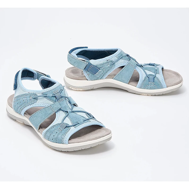 

New Ethnic Women Sandals Summer Casual Shoes for Women 2021 Solid Color Round Toe Ladies Wedge Beach Footwear Slip On Sandalias
