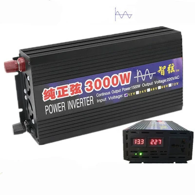 Чистый синусоидальный инвертор 12V24V48V60V до 220V 5000W 6000W Автомобильная домашняя солнечная энергия