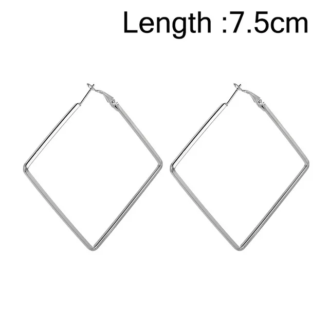Silver 7.5cm Индивидуальные простые металлические треугольные геометрические серьги, винтажные серьги-кольца для женщин, модные ювелирные аксессуары, подарок - Окраска металла: Silver 7.5cm