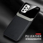 Чехол для телефона из оргстекла с кожаной текстурой для samsung galaxy a72 a 72 sm-a726fds 6,7 '', мягкий силиконовый бампер, противоударный чехол