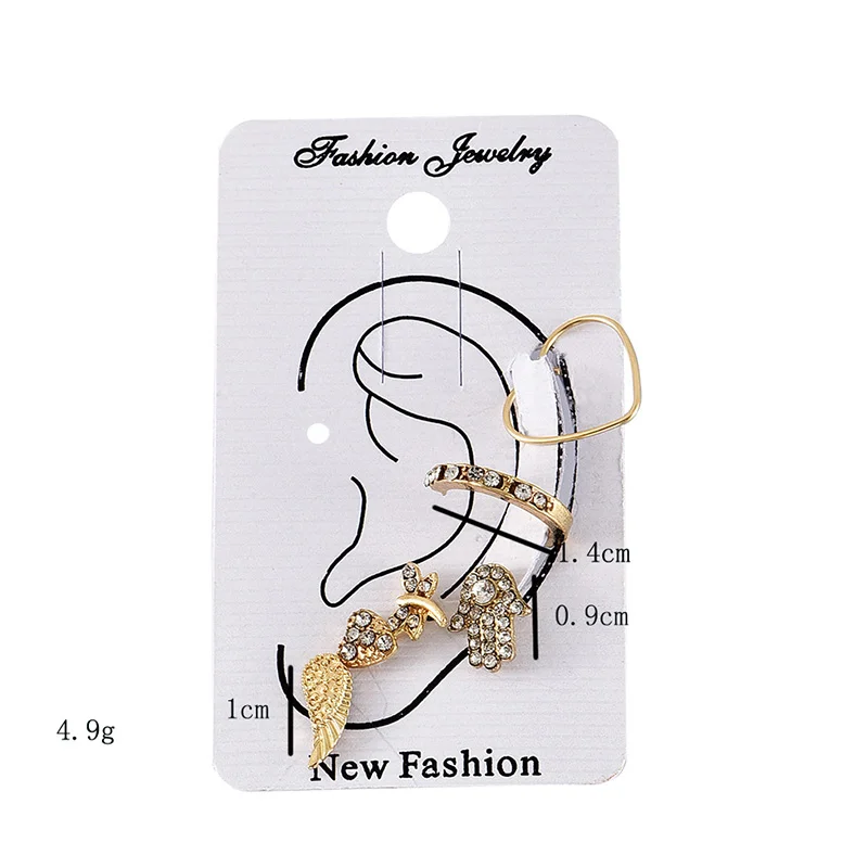 6 шт./компл. женские модные серьги с украшением в виде кристаллов крылья ручной