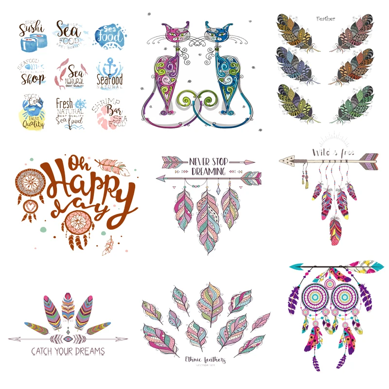 

Iron on Transfer for Clothing Thermoadhesive Patches Stickers Diy Fashion Letters Applique for T-shirts Textile Vinyl Stripes C