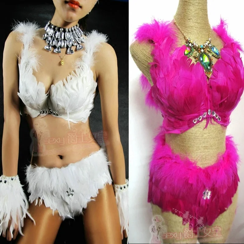 

Пикантный костюм для сцены с перьями для ночного клуба Ds Show DJ Женская певица одежда для выступлений танцевальный костюм 2020