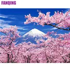 Алмазная живопись Стразы картина вышивка вишневые цветы и Гора Fuji полный квадратный Круглый Набор для вышивки крестиком украшение для дома