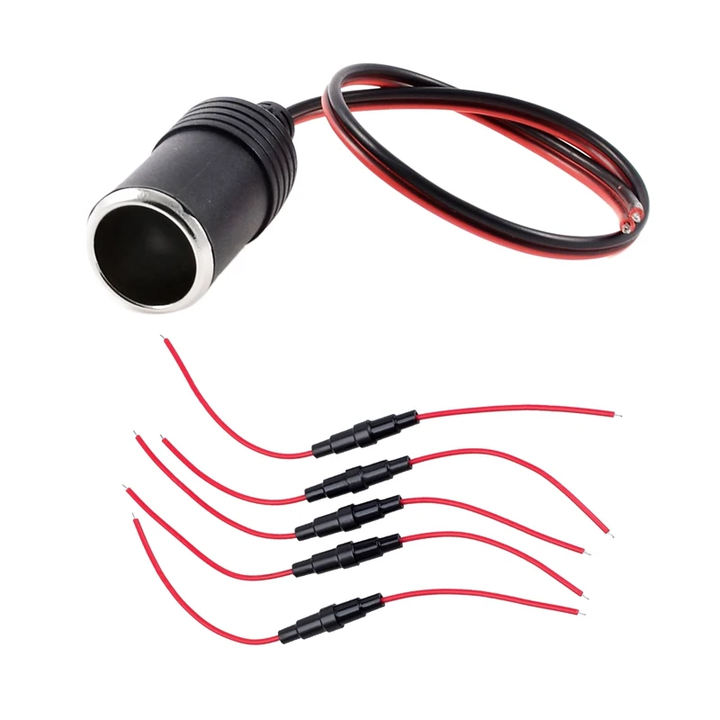 Автомобильное зарядное устройство питания прикуривателя гнездо черный с