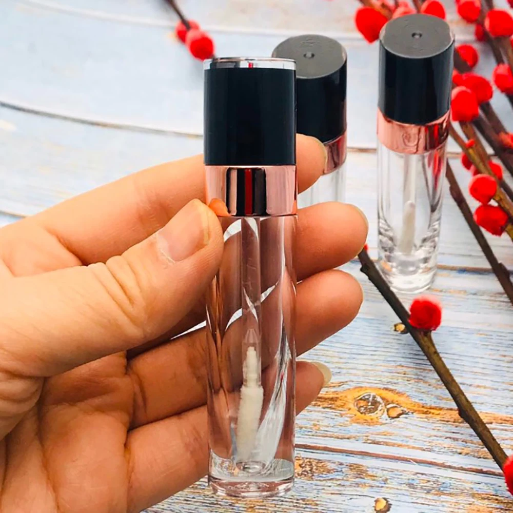 

5 Pieces 6.4ML Lip Gloss Tube Plastic Empty Lip Balm Refillable Bottle Clear Body Lipstick Samples Vials Cosmetics Container