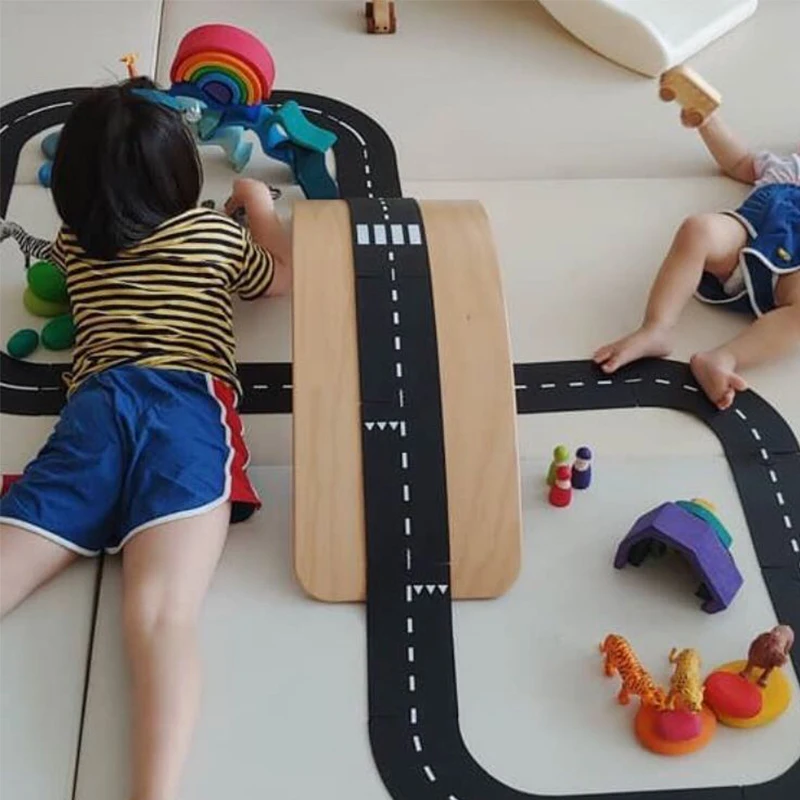Doki Toy Wooden Balance Board Children Curved Seesaw Yoga Fitness Equipment Baby Indoor Toys Kids Outdoor Sports 2021 | Игрушки и хобби
