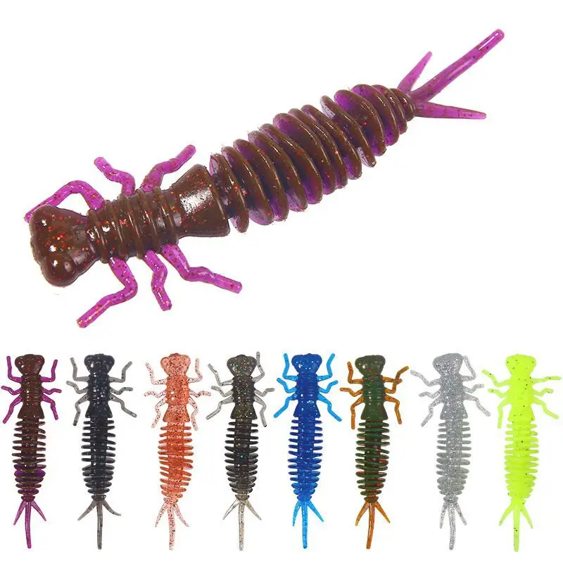 Фото 5 шт. 5.5cm7.5cm10cm 8 видов цветов личинки мягкие приманки мягкое насекомое против