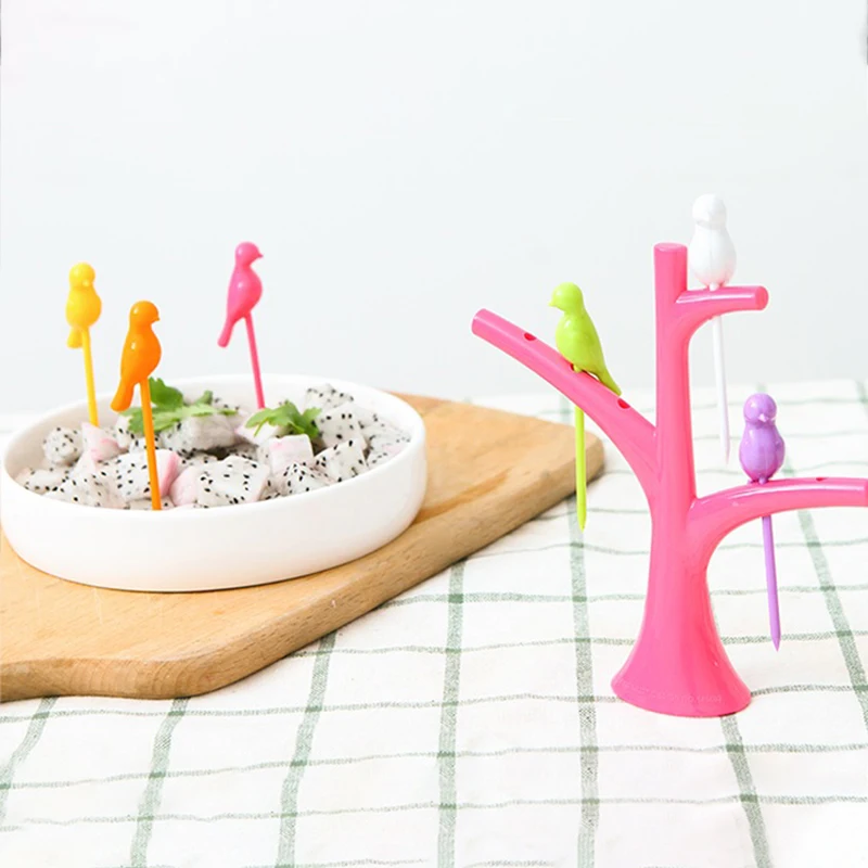 1 комплект из 6 фруктовых вилок модный креативный кронштейн для Treetop набор фруктов