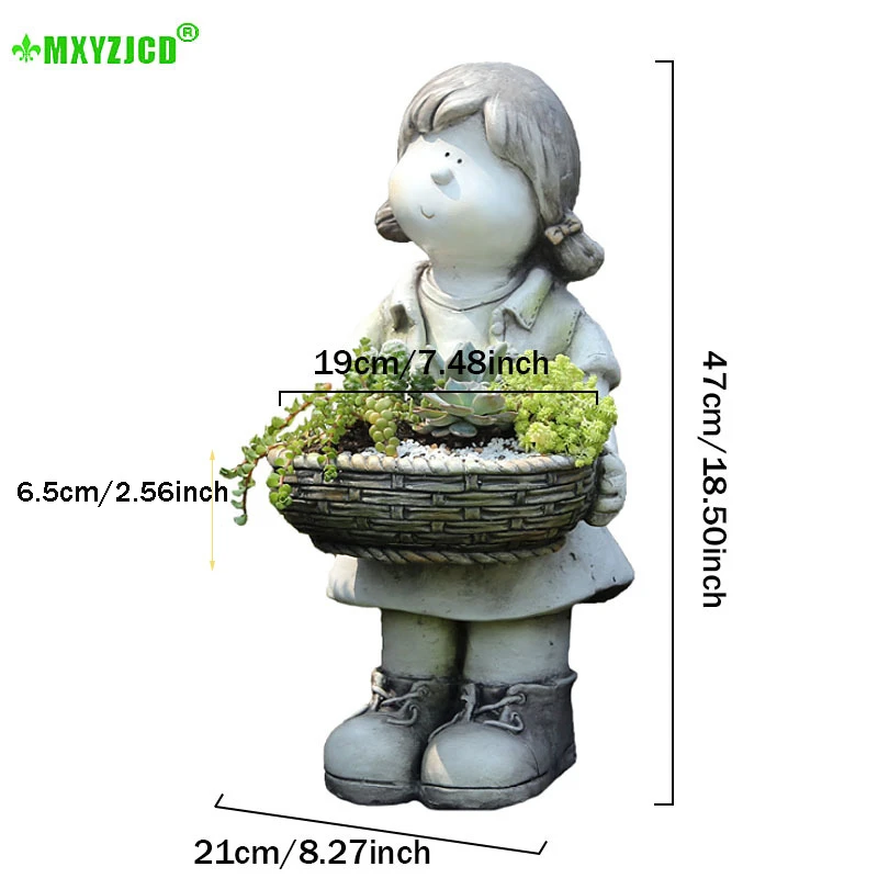 Суккулентный горшок для растений маленьких девочек цветочный скульптура с