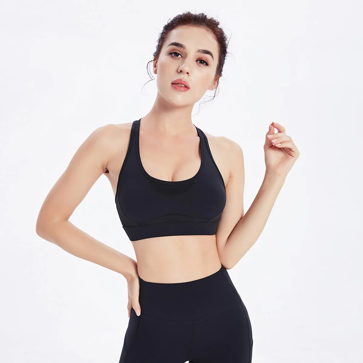 Sexy Women Sports Bra Cross Back Fitness Underwear Push Up Yoga Crop Top Bras Shockproof Athletic Vest Gym Shirt Sportswear