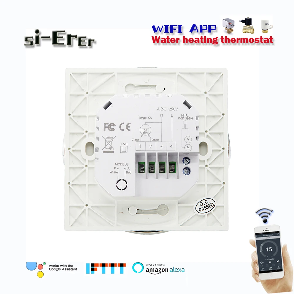 Термостат для теплого пола 95-240 В переменного тока 3 А Wi-Fi работает с Alexa Google Home |