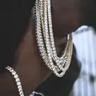 Высокого качества 5 мм 5A фианит cz теннис цепи Классический со Льдом bling браслетов и ожерелий в стиле хип-хоп ювелирные изделия для тенниса набор