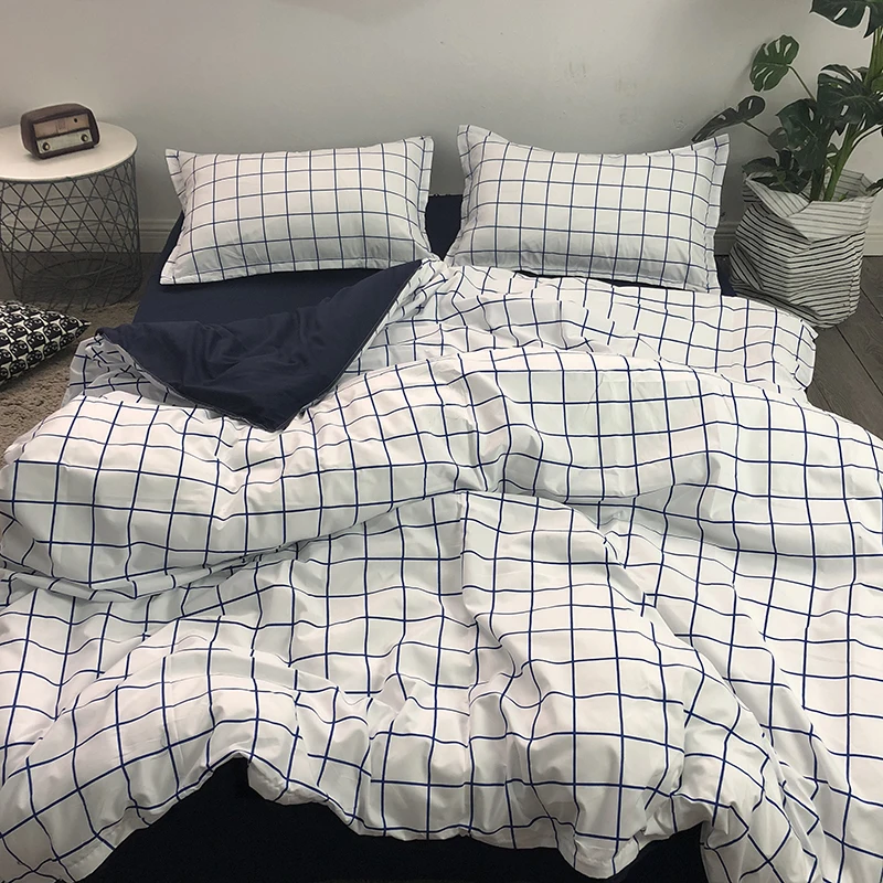 

Home Textile Girl Kids 3/4pcs Bedding Set Black and White Cow Duvet Cover Sheet Pillowcase Bed Linens Single King Queen Full