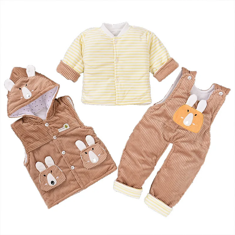 Комплект зимней одежды для маленьких девочек хлопковая плотная толстовка с