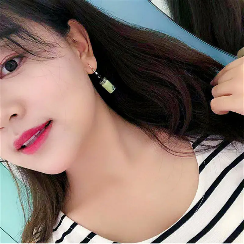 Серьги-Крючки с жемчужинами для женщин креативные маленькие серьги в Корейском