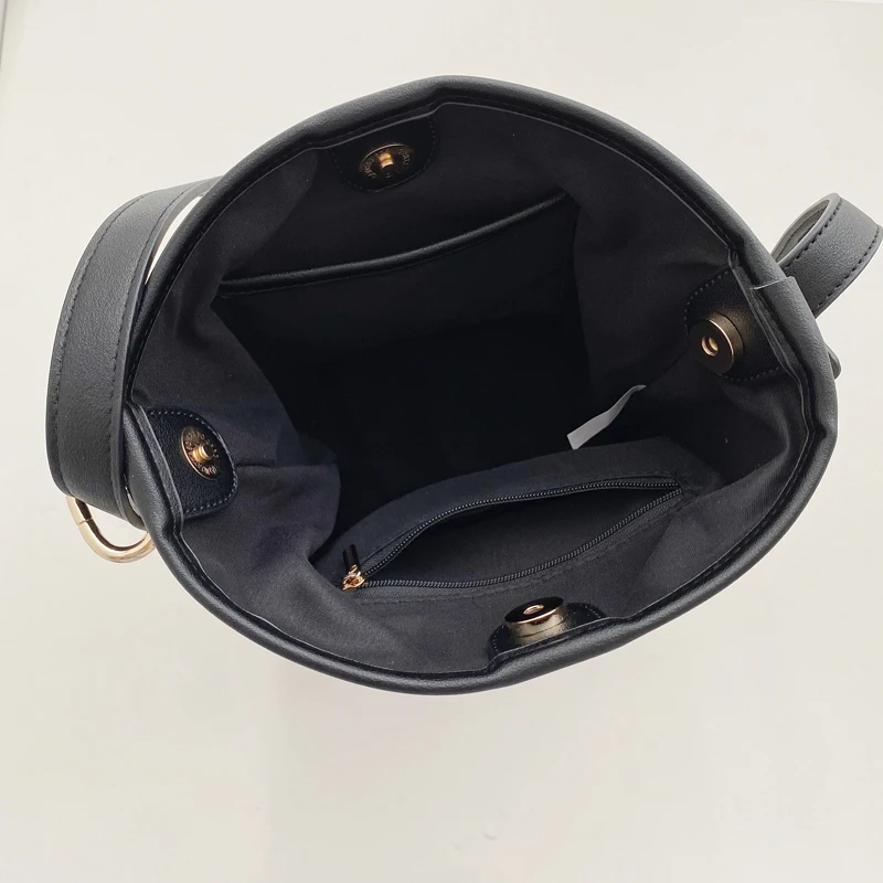 

Simple Canvas Pu Leather Bucket Bags Women Shoulder Bag Brands Large Capacity Bottle Crossbody Bags Casual Patchwork Women's Bag