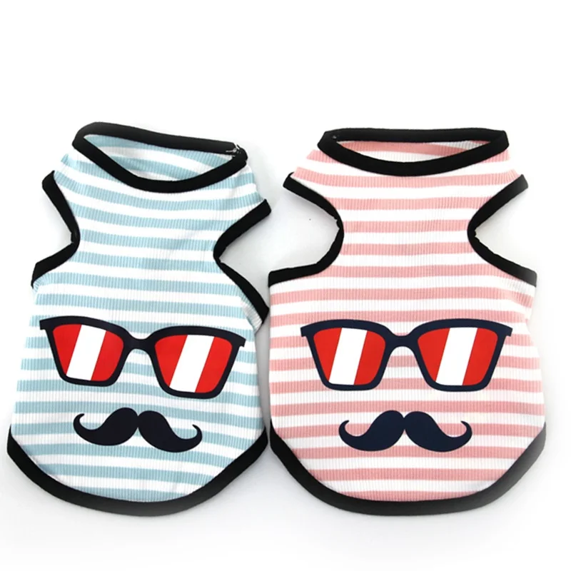 Летняя одежда для щенков и собак Модная стильная рубашка Цвет розовый синий