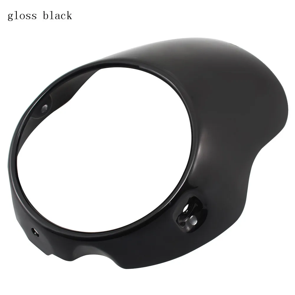 Universal 7&quot Motorcycle Headlight Fairing Visor Retro Cafe Racer Style For BONNEVILLE T100 T120 Thruxton 900 Gloss Matte Black |