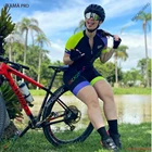 Женский велосипедный комбинезон macaquмузыка, черный велосипедный комбинезон Xama Pro, летние шорты, брикет, 20D, гелевый велосипедист, Триатлон