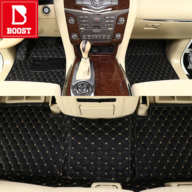 Black Beige Boost автомобильные коврики для Toyota Crown Mark chaser cresta 2008 1995 2013 2004 водонепроницаемый пользовательский автомобиль автомобильные подушечки для ног - Название цвета: Black Beige