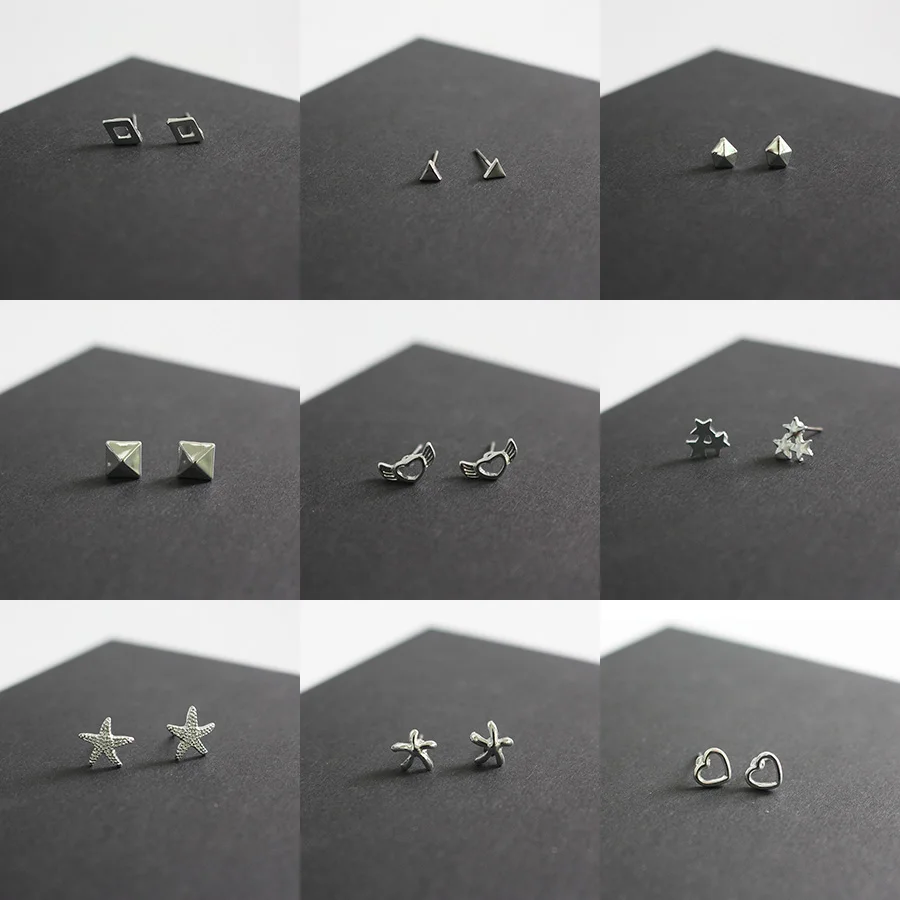 Геометрические серьги гвоздики из нержавеющей стали для женщин и мужчин