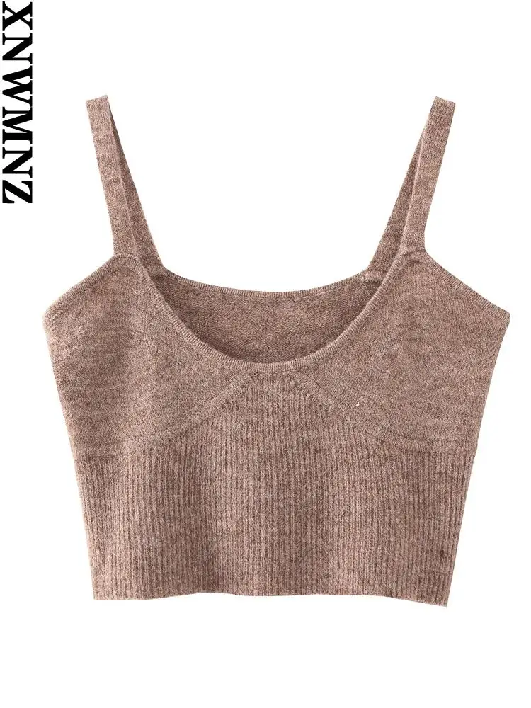 

Женский трикотажный топ с открытой спиной и широкими бретельками