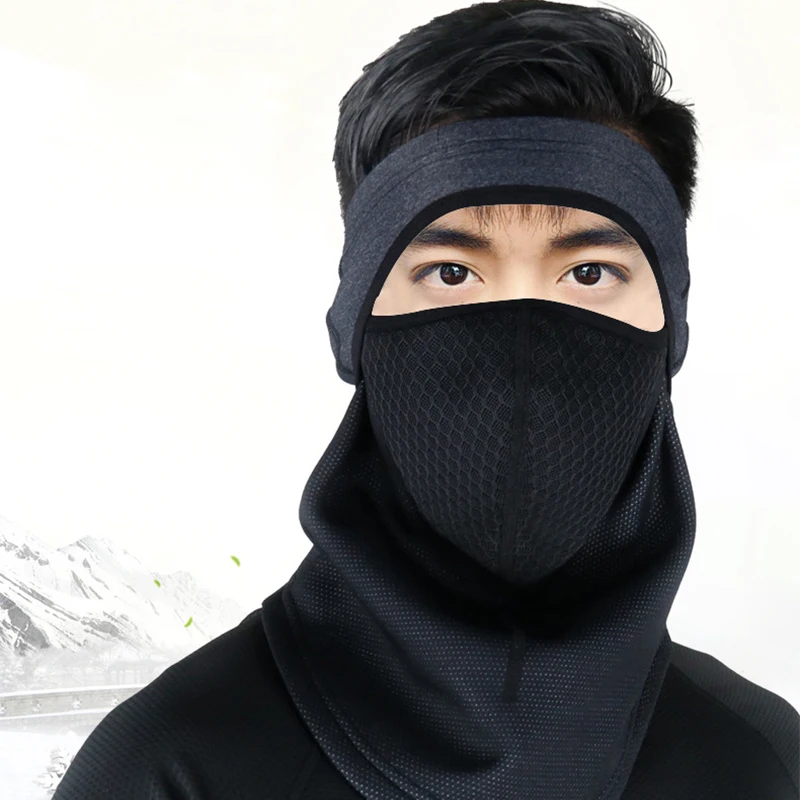 Зимняя Теплая Флисовая дышащая Лыжная маска с полным лицевым покрытием капюшон