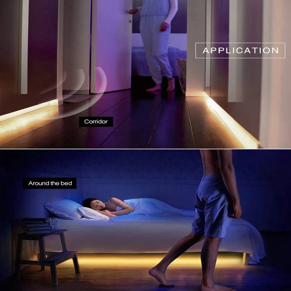 

LED PIR Motion Sensor Tape Lights 35 LM Waterproof Human Body Induction Bed Cabinet Wardrobe USB Strip Lighting
