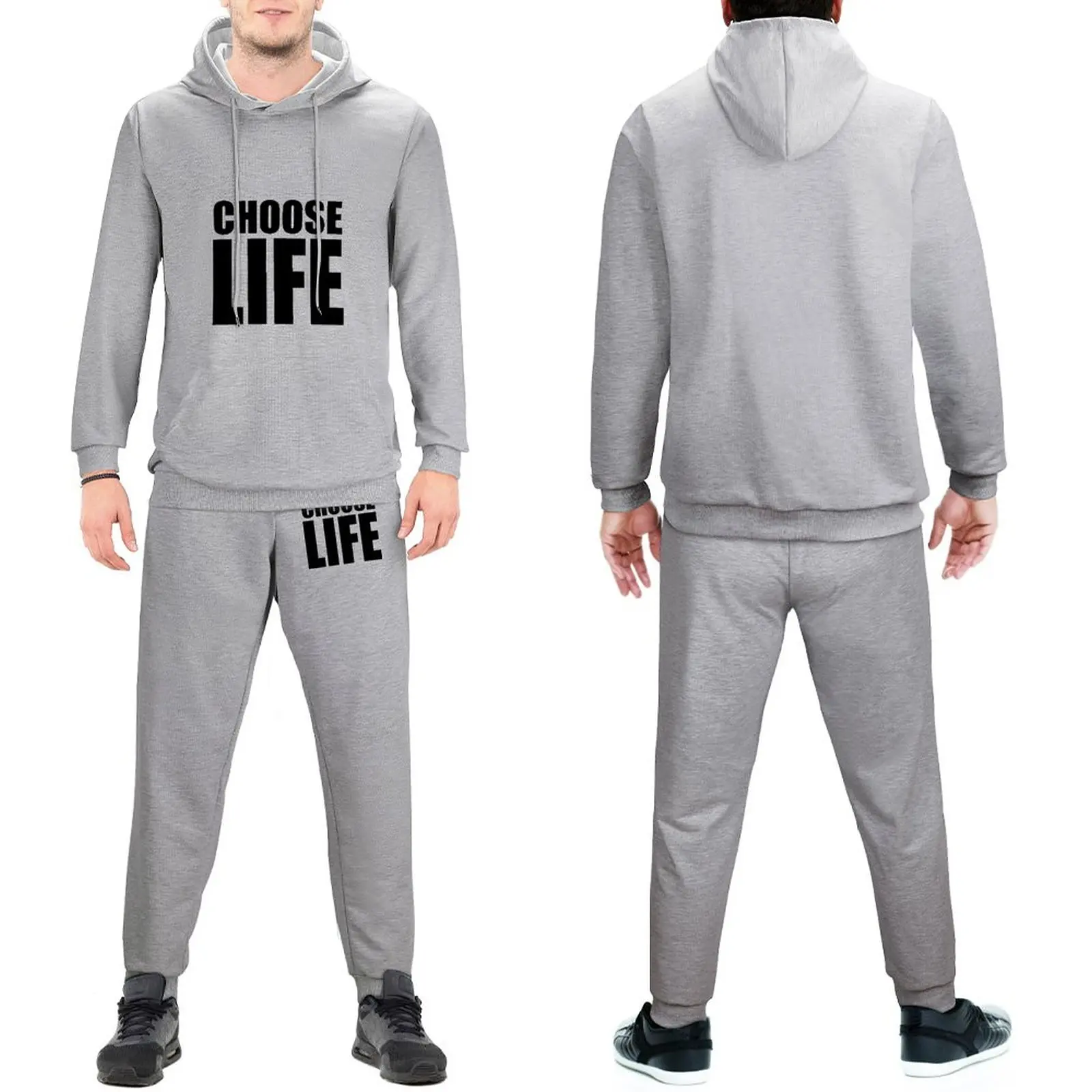 

George Michael Tracksuit Set CHOOSE LIFE WHAM Fashion Sweatsuits RunningSweatpants and Hoodie Set Men