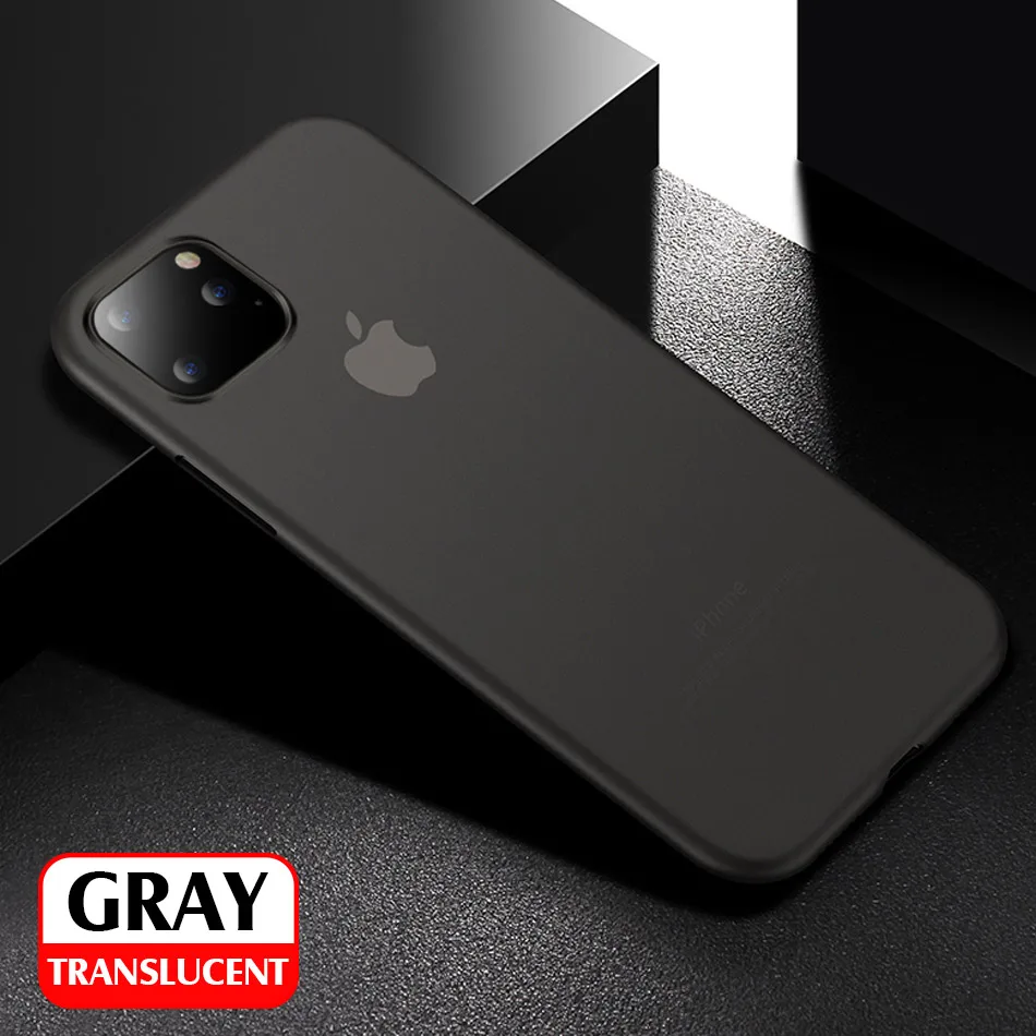Gray Роскошный ультра тонкий чехол 0,26 мм для iPhone 11 Pro XS Max XR XS X чехол для iPhone 6 6s 7 8 Plus PC противоударный чехол - Цвет: Gray