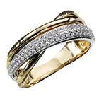 Huitan модное двухцветное женское кольцо на палец с перекрестными шпагатками повседневные носимые элегантные аксессуары женское кольцо для танцев и вечеринок стильные ювелирные изделия