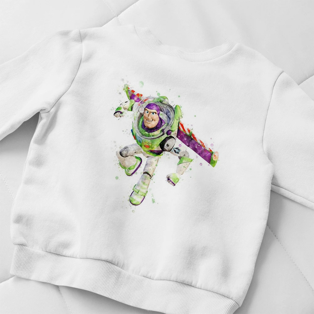 

Toy Story Series Comfy Disney Kids Sweatshirt Casual Hot Selling Dropship Exquisite Buzz Lightyear Printing White Children Tops