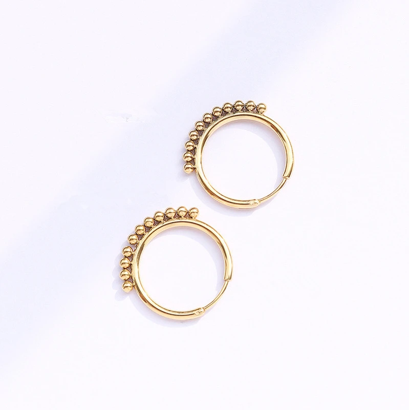 Ювелирные изделия из нержавеющей стали TOSOKO маленькие простые серьги-кольца со