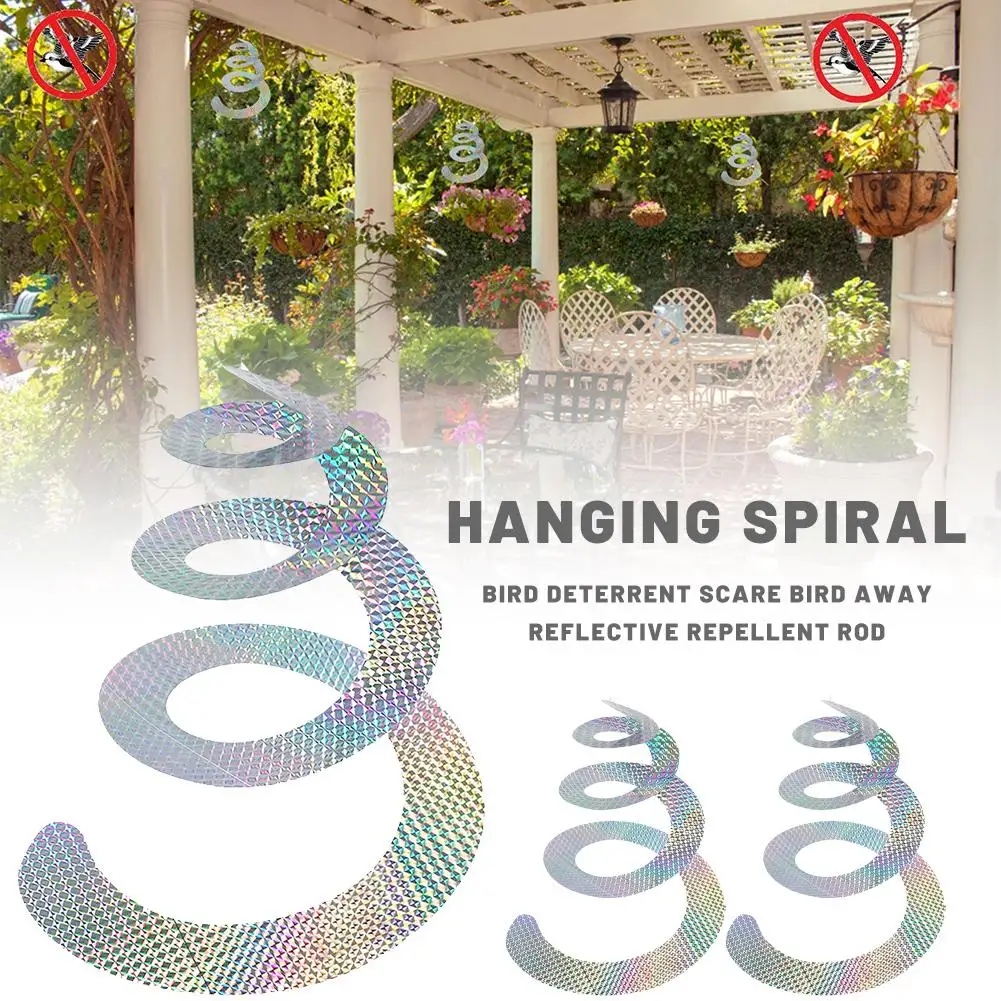 

Hanging Spiral Bird Scare Tape Reflective Pigeons Ribbon Repellent Tape Deterrent Tapes Discs Control Bird Scarer Pest Control