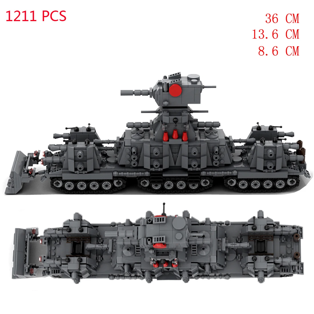 

hot military WWII German Army Lightning war VS Soviet Union KV-44 super heavy tank equipment technics weapons Blocks bricks toys