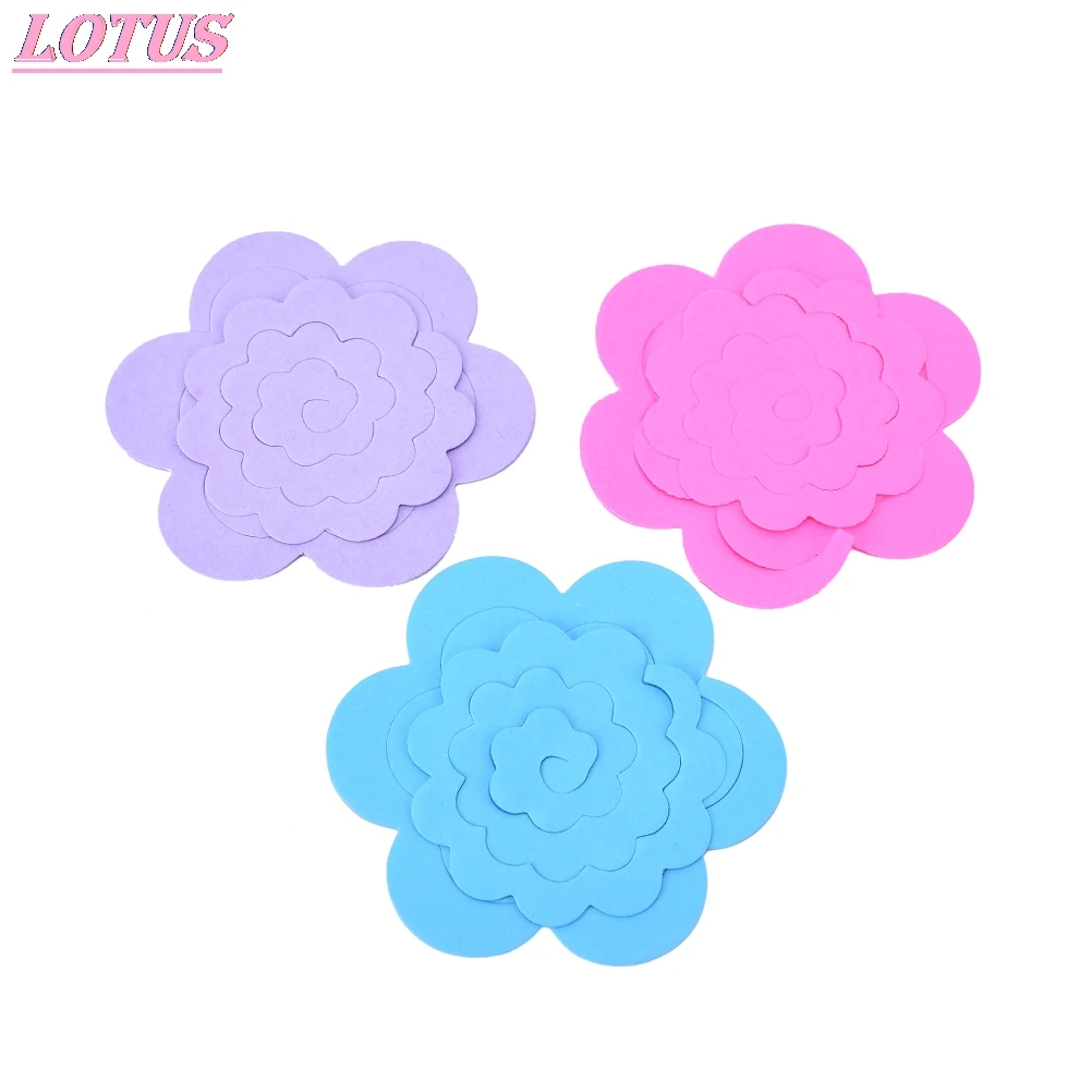 

lot DIY Paper Flowers Handmade Paper Rose Scrapbooking Craft Round Coloured Fake Flower Origami 22pcs