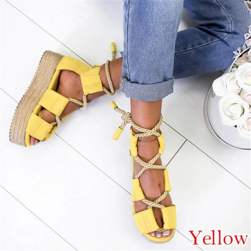 

Summer solid color casual fashion slippers women's summer rope flat heel sandals