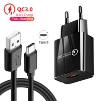 qc 3 0 usb type c quick charge adapter for samsung a22 a52 huawei p40 p smart z xiaomi charger asus nokia 5 4 realme phone cable