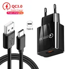 QC 3,0 USB Type C адаптер для быстрой зарядки для Samsung A22 A52 Huawei P40 P Smart Z Xiaomi зарядное устройство ASUS NOKIA 5,4 Realme телефонный кабель