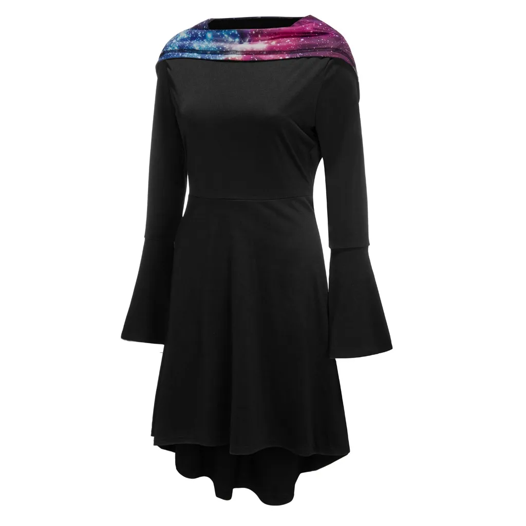 Модное платье для женщин Повседневное свободное с длинным рукавом капюшоном