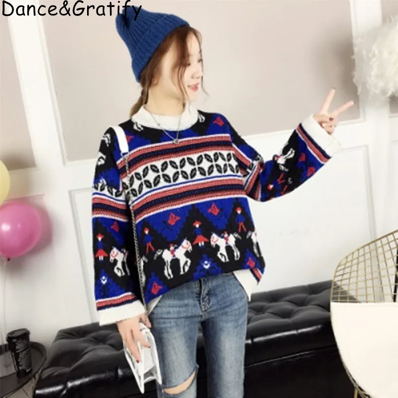 Модные женские свитера с геометрическим узором больших размеров для подиума