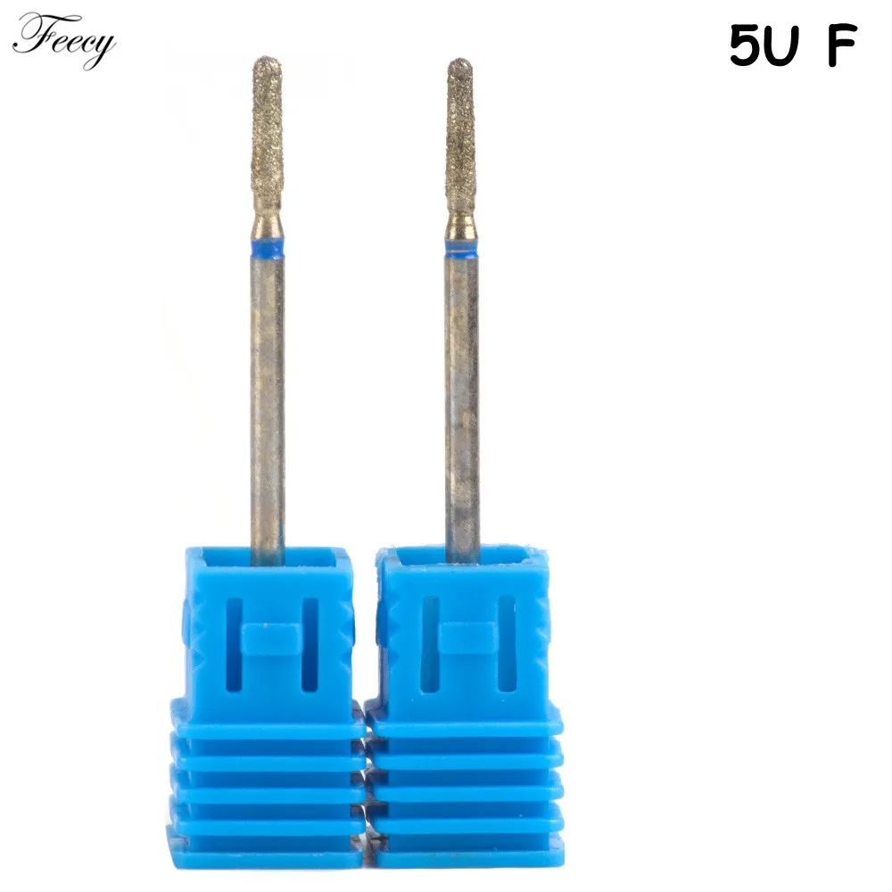 5U F 2PCS Алмазные сверла для ногтей, Набор насадок, фрезы для маникюра, корундовые насадки для маникюра, аксессуары для ногтей - Цвет: 5U F 2PCS