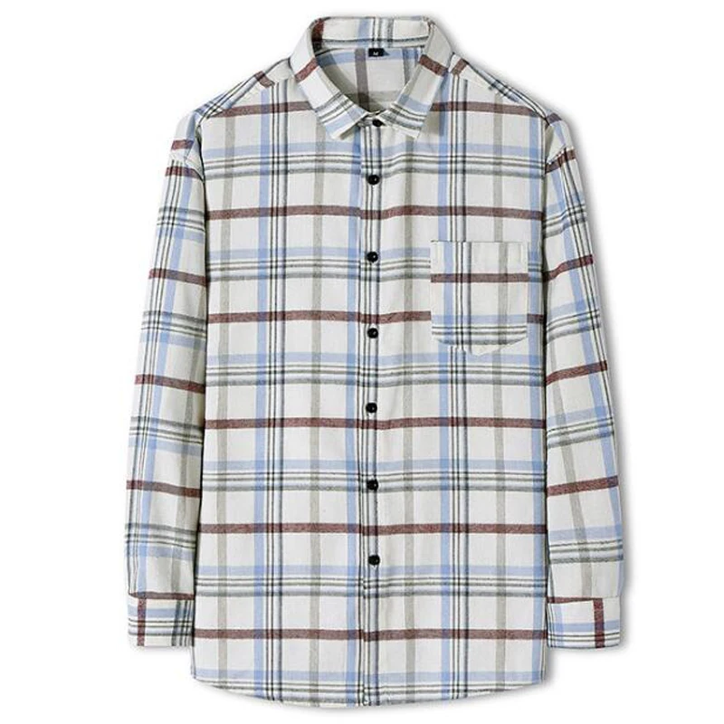 NEW shirt Business casual spring autumn long sleeve pocket men shirts High quality brand  plaid shirt men chemise homme